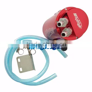 New Universal Car Racing Engine Oil Catch Tank Can Reservoir Red Round + Hose thumbnail-2