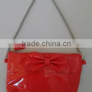 Red Bow Little Girls Shoulder Bag With Chain thumbnail-3