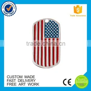 Wholesale American Flag Military Soft Enamel Custom Metal Dog Tag Necklaces thumbnail-2