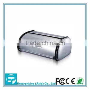Household Plain Stainless Steel Bread Bin With Window thumbnail-1