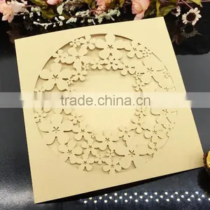 2016 Hot Sale Quality Free Design Custom Laser Cut Inexpensive Wedding Invitation Card thumbnail-1