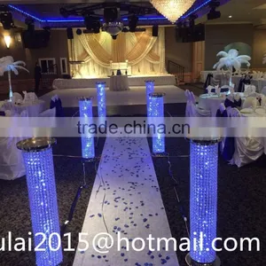 Elegant Crystal & Metal LED Wedding Pillar Wedding Walkway Stand for Wedding Decoration Events Walkway Stand Decoration thumbnail-1