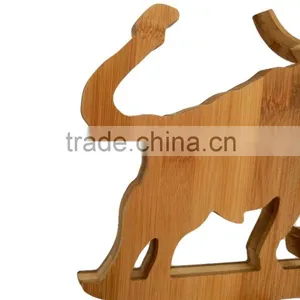 WR027/100% Bamboo Material Hot Sale Bull-Shaped Folding Bamboo Wine Rack thumbnail-4