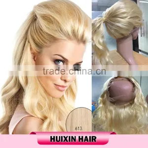 Malaysian Human Hair Lace Frontal With Lace Band 360 Lace Closure 613 Blonde thumbnail-2