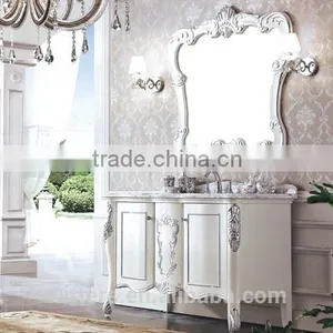 Double Sink Luxury Simple Style Wood Bathroom Cabinet WTS352 thumbnail-1