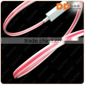 Consumer Electronics Flat Cable Flowing EL Charging Cable LED Flowing Sync Data Cable for Phones thumbnail-3