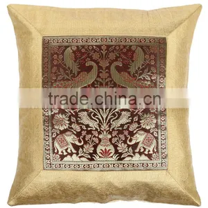 Wholesale Home Textile Cushion Cover Patchwork Elephant Brocade Indian Hand Work Throw Pillow & Cushion Covers thumbnail-2