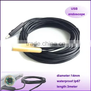 Portable Mini 14mm Dia Length 3m Borescope Usb Snake Industrial Endoscope Camera thumbnail-1