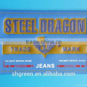 Green Laser Cut Hot Press Embossed Logo Leather Patch thumbnail-6
