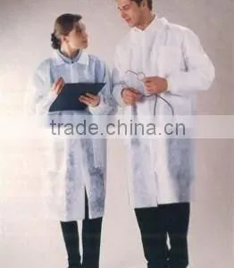 White Non-woven Disposable Lab Coat thumbnail-1