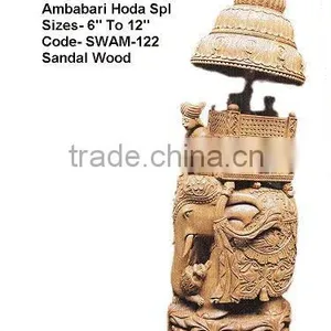Sandalwood Carved Hoda Ambabari Elephant thumbnail-1