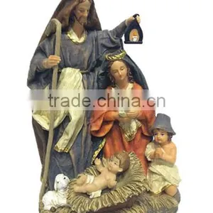 Resin Holy Family With Angel Resin Figurine Angel Holy Family thumbnail-1