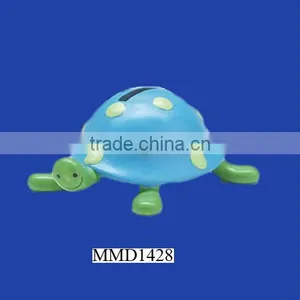 Blue and Green Polka Dotted Turtle Coin Bank thumbnail-1