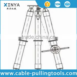 Aluminum Alloy Tubular Triped Gin Pole With Manual Winch thumbnail-1