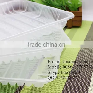Eco-friendly Plastic Disposable Food Carry Tray/ Supermarket Food Display Tray thumbnail-3