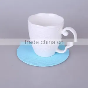 2015 New Products Home Used High Temperature Resist Eco-friendly Marerial EVA Pink Green and Blue Fresh Color Round Cup Coaster thumbnail-3