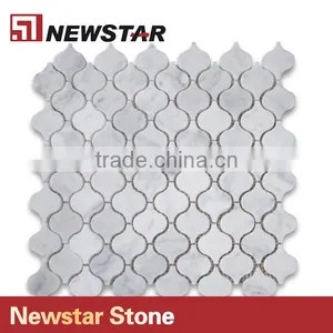 Newstar Cheap White Carrara Marble Lantern Mosaic Tile Backsplash Wall thumbnail-2