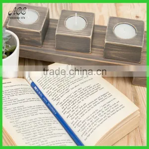 Rustic Wooden Candle Holder for Home Decoration thumbnail-1