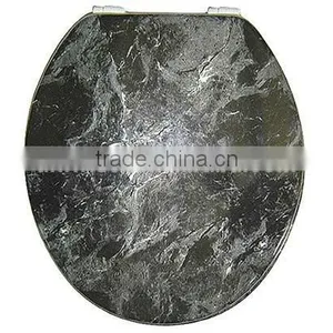 Marbleized Molded Wood Round Toilet Seat, Marbleized Veneer MDF Moulded Toilet Seat, Marbleized Molded Wood Toilet Seat thumbnail-3