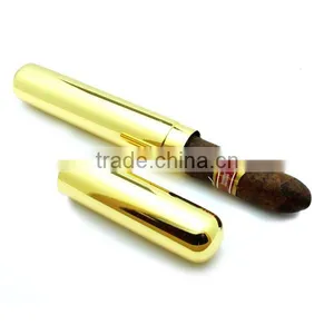 Custom Logo Gold Plated Cigar Tube, Exquisite Metal Cigar Tube thumbnail-3