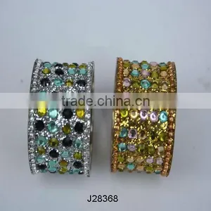 Blue Shrinkle Mosaic Bracelet on Brass Base thumbnail-1