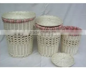 Wicker Material Hand Woven Folding Laundry Basket With Legs thumbnail-2