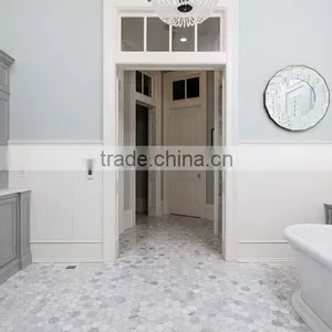MM-CV254 Ecofriendly Interior Design Natural Stone White Marble Hexagon Shape Stone Mosaics thumbnail-3