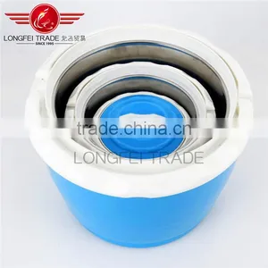 Best Selling 3pcs Round Plastic Food Warmer With Stainless Steel Inner /Tiffin Lunch Box thumbnail-2