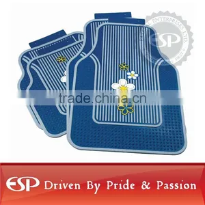 #461802 Blue Blooms Latex PVC Universal Fit Car Floor Mat thumbnail-1