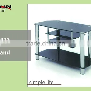 Modern Design Home Furniture Storage Rack Tempered Glass Corner TV Cabinet thumbnail-1