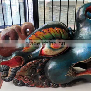 Dragon Mask Wall Hanging Decor Handmade in Nepal thumbnail-1