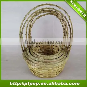 Cute Cheap Natural Chinese Antique Storage Bamboo Basket thumbnail-1