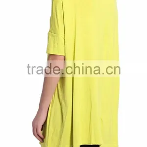Fashion Woman Oversized Jersey Tee Short Sleeve Draped Solid Jersey Tunic Top Loose Fit Tee T-shirt Women Top Tee thumbnail-5
