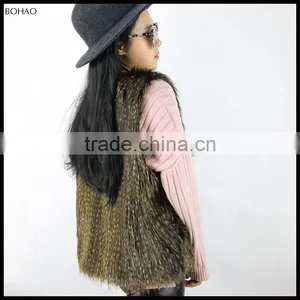 New Design Short Pattern Ladies Best Brown Faux Fur Vests For Fall And Winter thumbnail-2