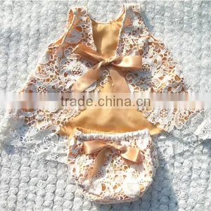 Wholesale Baby Girls Lace Cotton 2pcs Set Fashion Lace Set for Infant Girls thumbnail-2