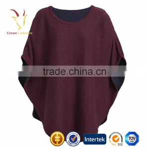 Women Merino Wool Knit Plus Size Ponchos thumbnail-3