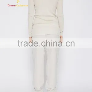White Women Round Neck Cashmere Pullover Sweater thumbnail-2