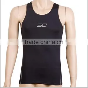 2016 Hot Sale Mens Sports Vest Gym Vest Dry Fit and Slimfit H Vest for Muscle Men With Good Quality thumbnail-5