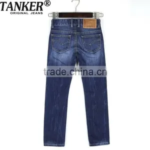 Dk Blue OEM/Wholesale HIGH-END100% Cotton Jeans Kids Fashion Jeans thumbnail-2