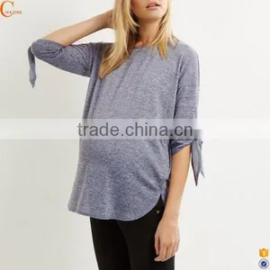 Wholesale Maternity Wear Clothes Knit Tie Sleeve Tops thumbnail-1