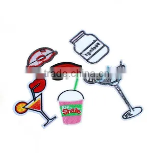 Fabric Iron On Patches At Random Goblet Lip Embroidery Patch Iron On thumbnail-2
