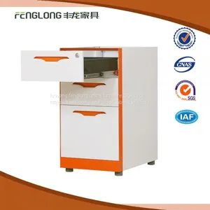 Fenglong High Quality 3 Drawers Mobile Steel Pedestal Cabinets thumbnail-2