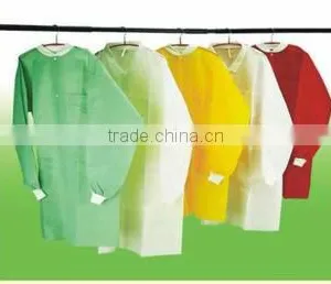 Disposable Nonwoven Red Lab Coat With Pockets thumbnail-1