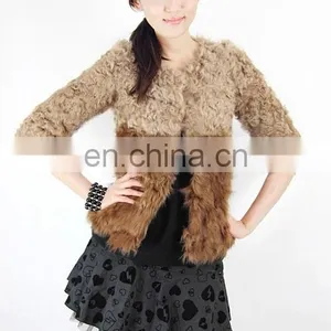 Real Lamb Fur Jacket With Tuscany Style for Women Wear Yellow Coat thumbnail-5