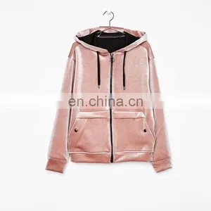 Comfortable Cool Design Velvet Zip Up Hoodie thumbnail-5