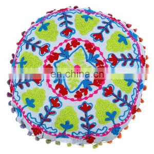 Indian Handmade Pillow Case Ethnic Suzani Embroidered Home Decor Cushion Cover thumbnail-1