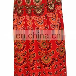 Wrap Around Skirt Peacock Printed Hippie Gypsy Women's Long Sarong Summer Hippie Beach Boho Cotton Wrap Around Skirt Dress thumbnail-2