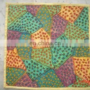 Sequins Patches Cushion Cover, Chikan Work Cushion Cover thumbnail-1