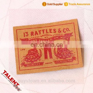 Custom Silk Screen Printing Jeans Pants Waist Leather Patch Label thumbnail-1