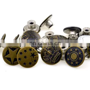 Fashion 17mm Bronze Metal Jeans Button Shank Button For Garment Pants thumbnail-2